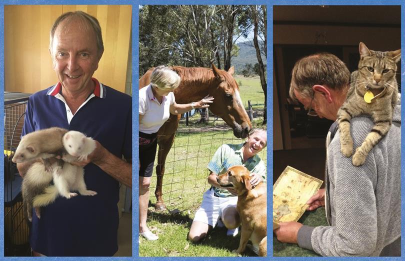 Daniel & Jeanie with animals